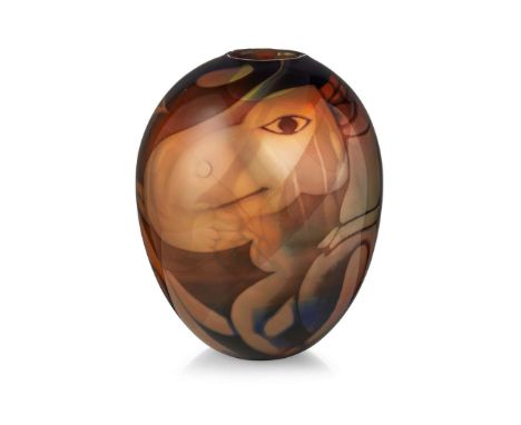  EVA ENGLUND (1937-1998) FOR ORREFORS 'GRAAL VASE', 1986 decorated glass, etched ORREFORS 945330/EVA ENGLUND/GRAAL/1-86 26.5c