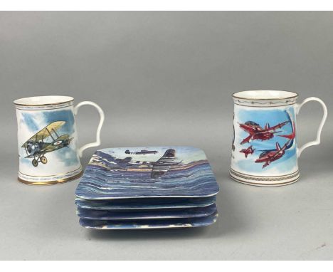 LOT OF VARIOUS ROYAL DOULTON AND OTHER CABINET PLATES,including 'Defiant Home For Tea' and 'Halifax Salute', and three The Ro