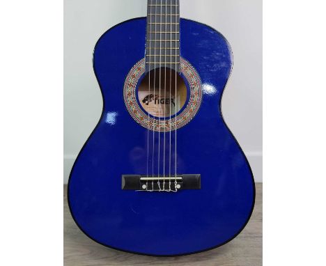 THREE ACOUSTIC GUITARS,by Tiger, Stagg and Elevation, along with a pair of bongo drums and a small amplifier (5)