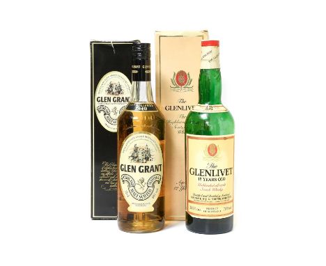 Glenlivet 12 Year Old Unblended All Malt Scotch Whisky, 1970s bottling, 70º proof, 26 2/3 fl. ozs., in original cardboard sle