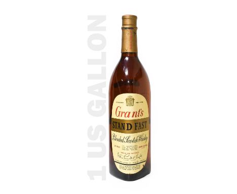 Grant's Blended Scotch Whisky, 1960s triangular "Stand Fast" oversized display bottle, 70° proof 133 1/3 fl. oz. (1 US gallon