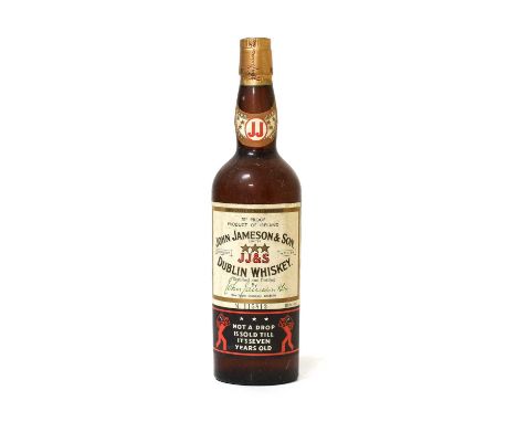 John Jameson &amp; Son 3 Star Dublin Whiskey, 1960s bottling, N. 115813, 70° proof 26 2/3 fl. ozs. (one bottle)