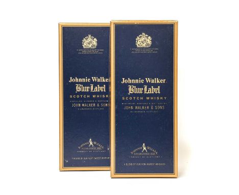 Johnnie Walker Blue Label Scotch Whisky, blend, 40% vol 70cl, in original presentation boxes (two bottles)