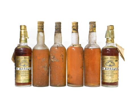 I.W. Harper Kentucky Straight Bourbon Whiskey, 75° proof 26 2/3 fl. ozs. (two bottles), Stewart's Cream of the Barley Whisky 