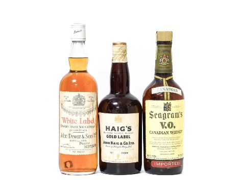 Dewar's White Label Finest Scotch Whisky of Great Age, by appointment to Her Majesty The Queen, 70º proof (one bottle), Haig'