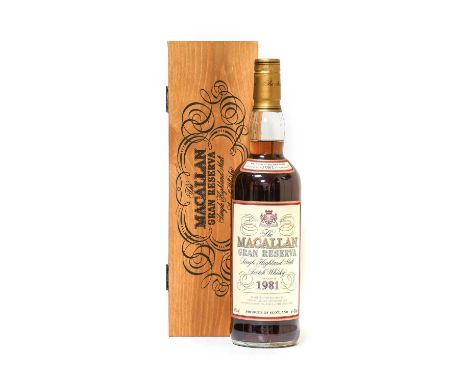 The Macallan 18 Years Old Gran Reserva Single Highland Malt Scotch Whisky, distilled 1981, 40% vol 700ml, in wooden presentat