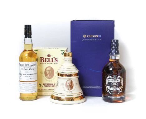 Chivas 18 Year Old Gold Signature Blended Scotch Whisky, bottle and case designed by Pininfanina, 40% vol 700ml (one bottle),