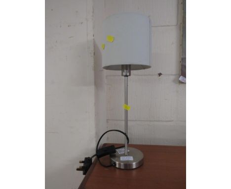 MODERN STAINLESS TABLE LAMP WITH CREAM SHADE