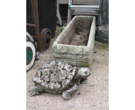 COMPOSITE STONE TROUGH PLANTER AND COMPOSITE STONE TORTOISE