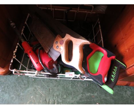 THREE ELECTRIC DRILLS, ANGLE GRINDER, SOLDERING IRON AND OTHER TOOLS.