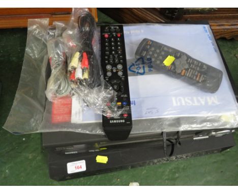 SAMSUNG DVD VIDEO RECORDER WITH REMOTE TOGETHER WITH A MATSUI VIDEO RECORDER WITH REMOTE AND MANUAL.