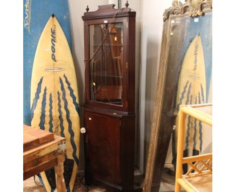 Glazed corner cupboard with internal light 