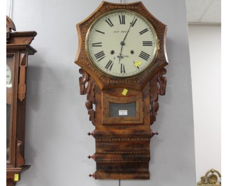 Joseph Moore of Kendal walnut cased wall clock