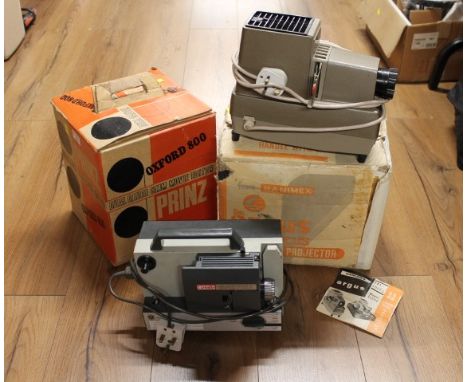 Boxed Prinz 8 mm movie editor and Eumig mark 502D Super Eight projector and Argus True Focus projector