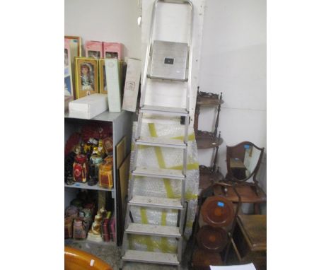 An aluminium folding ladder 