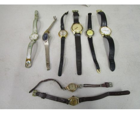 Wristwatches to include two ladies 9ct gold examples, Rotary gents examples and others 