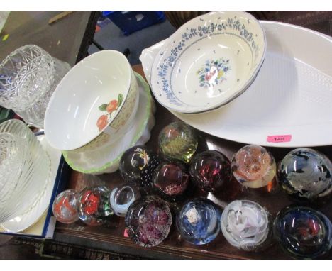 Caithness, Adrian Sankey and other glass paperweights, together with mixed glass and ceramics 