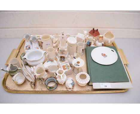 TRAY VARIOUS CRESTED CHINA WARES, GOSS CHINA PRICE GUIDE BOOK ETC