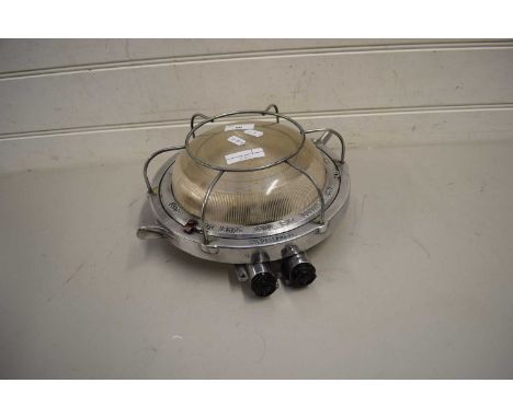 VINTAGE SHIPS BULKHEAD LIGHT IN CHROME FINISH FRAME