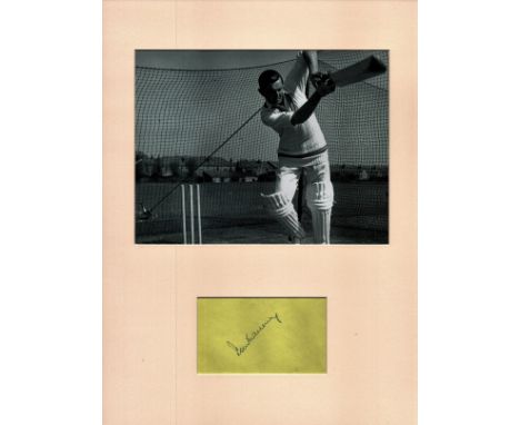 Cricket Tom Graveney 16x12 overall mounted signature piece includes a signed album page and vintage black and white photo. Th