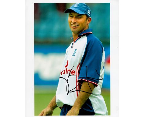 Cricket Nasser Hussain signed 10x8 colour photo. Nasser Hussain OBE (born 28 March 1968) is a British cricket commentator and