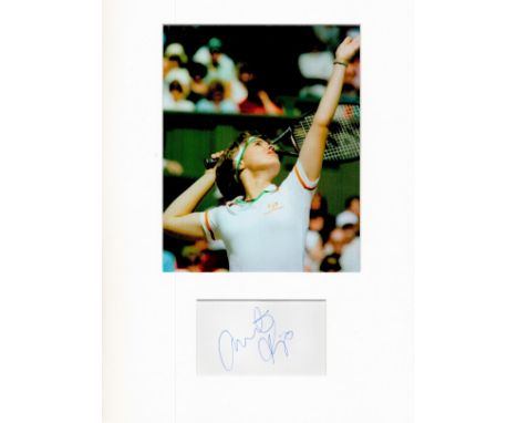 Tennis Martina Hingis 16x12 overall mounted signature piece includes signed album page and a unsigned colour photo profession