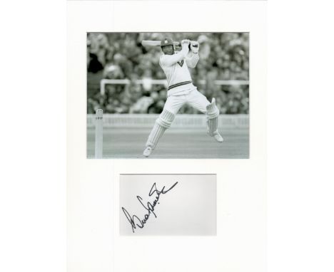 Cricket Gordon Greenidge 16x12 overall mounted signature piece includes a signed album page and a superb vintage black and wh