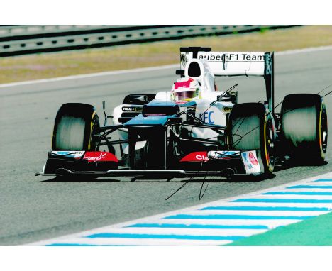 Motor Racing Sergio Perez signed Sauber Formula One 12x8 colour photo. Sergio Michel Pérez Mendoza ( born 26 January 1990), n