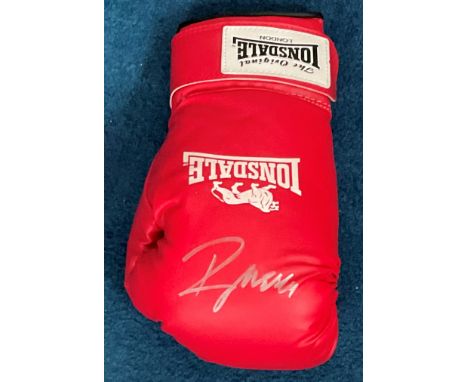 Lonsdale boxing glove signed by former heavyweight champion Ray Mercer. Raymond Anthony Mercer is a retired American professi
