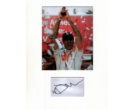 Cricket Michael Vaughan 16x12 overall mounted signature piece includes signed album page and a superb Ashes 2005 colour photo