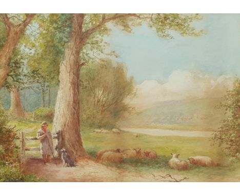 A Clifton (British 19th/20th century): Farmer Resting by a Gate, watercolour signed 24cm x 34cm; English School (19th century