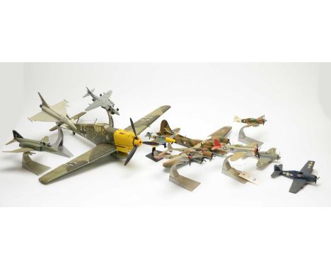 A collection of Corgi The Aviation Archive and other diecast model military planes, including, USA, German, and other example