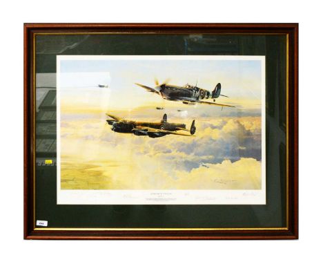 Robert Taylor – ‘Escort for the Straggler’, signed in pencil, colour print, limited edition 134/600, further signed by aircre