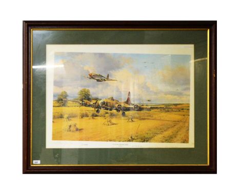 Robert Taylor – ‘Out of Fuel, and Safely Home’, signed in pencil, colour print, limited edition 748/1250, further signed by a