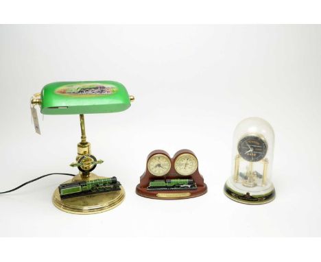 A Flying Scotsman Exclusive Masterpiece 90th Anniversary commemorative desk clock and barometer, by The Bradford Exchange; to