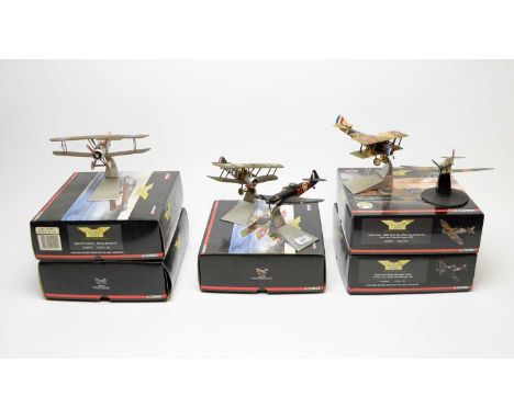 Three Corgi The Aviation Archive Limited Edition 1:48 scale diecast model aircraft, comprising: Spad XIII; Sopwith Camel; and