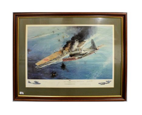 Robert Taylor – ‘Midway – Strike Against the Akagi’, signed in pencil, colour print, limited edition 594/1250, further signed
