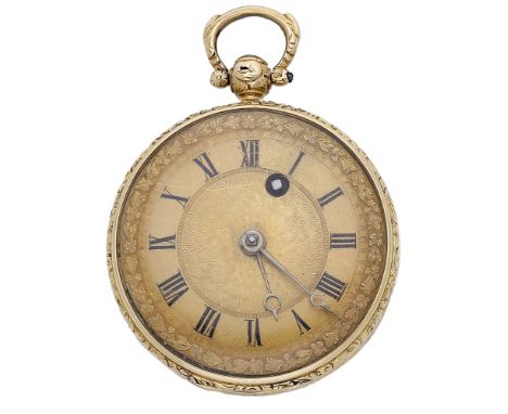 English. A gold consular cased watch, circa 1830. Movement: gilt full plate, verge escapement. Dial: gilt, Roman numerals, en