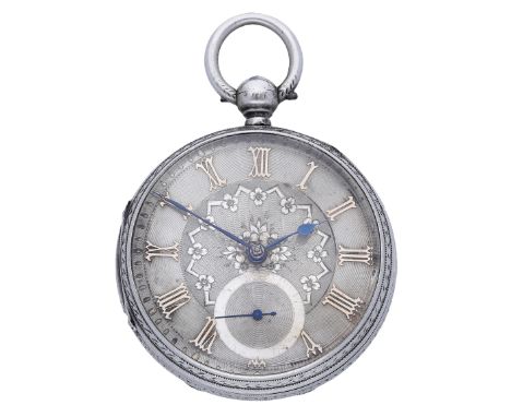 English. A silver consular cased watch, circa 1880 Movement: gilt full plate, lever escapement, gilt dust cap, no. 38795. Dia
