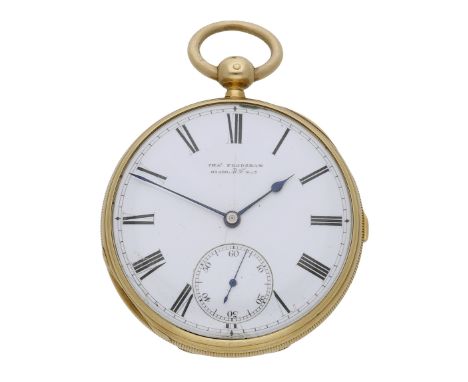 Arnold & Charles Frodsham. A gold open-faced quarter repeating watch, No. 03460 AD.Fmsz, 1866. Movement: gilded three quarter