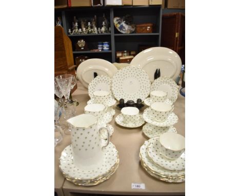 A selection of 20th century Allertons 'Ivy leaf' table ware, including jug,cups, saucers and plates, having gilt heightening.