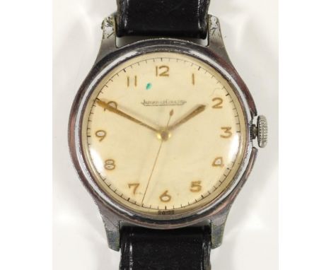 Jaeger le Coultre, a stainless steel manual wind gentleman's wristwatch, c.1957, case number 668059, B, inscribed and dated 1