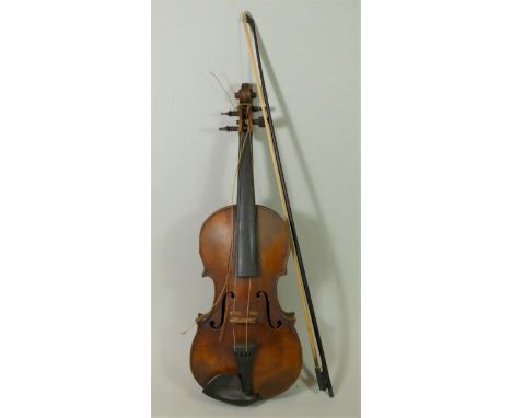 A 19th century two piece violin, after Stradivarius, Antonius Stradiuarius Cremonensis Faciebat Anno.17(26) cross over AS lab