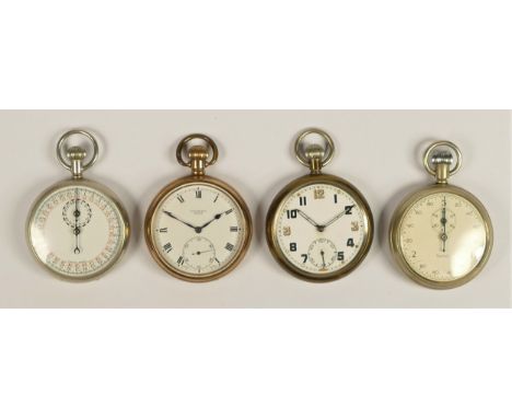 A British Military keyless wind open face pocket watch, GS/TP, broad arrow, S, 037199, lacking glass, a Smiths 3 second stop 