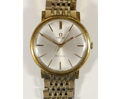 Omega Geneve, a gold plated manual wind gentleman's wristwatch, ref 131.019SP, the signed 17 jewel 2 adjustment movement numb