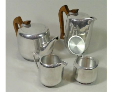 A Picquet ware mid-century tea and coffee set, to include a coffee / hot water 1 pint jug, sugar bowl, milk jug and tea pot. 