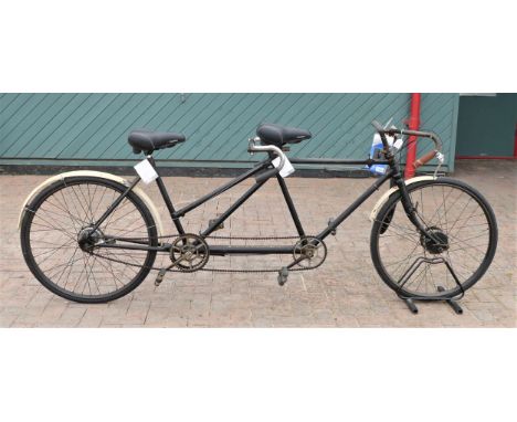 A Coventry Eagle Tandem bicycle, frame number 15257, with new saddles and replacement handlebar grips 