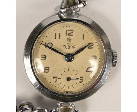 Tudor, a stainless steel manual wind ladies wristwatch, Rolex case, 15 jewel Tudor ETA movement numbered 232523mm. 