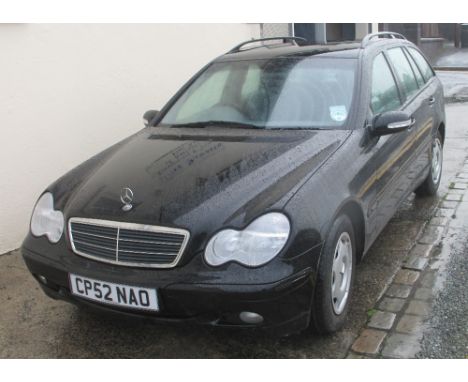 LOT TO BE SOLD AT 12PM. 2003 Mercedes c180 Kompressor 'Classic' estate car - CP52 NAO 1796ccs petrol, manual transmission. A 