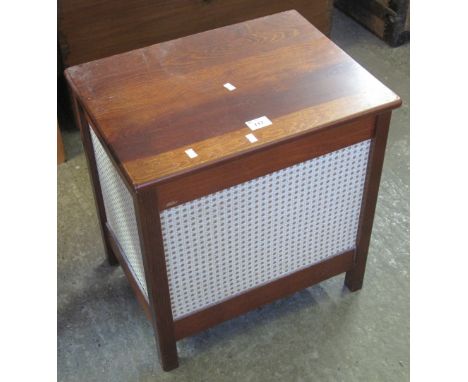 Modern stained two handled linen basket/trunk.(B.P. 24% incl. VAT)